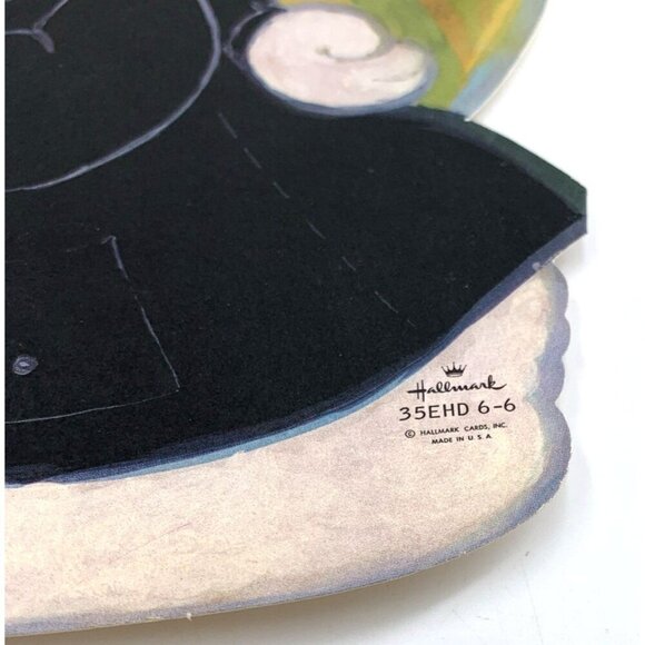 Hallmark Die Cut Easter Bunny Rabbit Painting Egg Painter Paper 4" USA FLAW - Picture 3 of 4